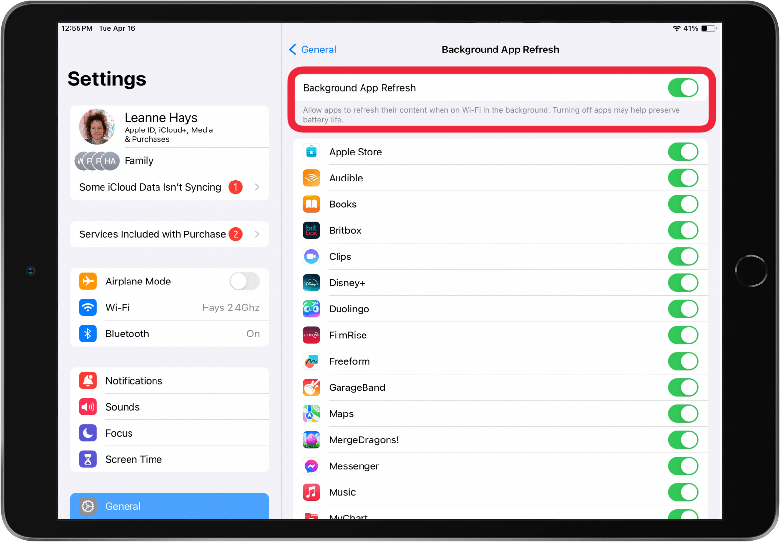 how to speed up ipad turn off background app refresh.PNG