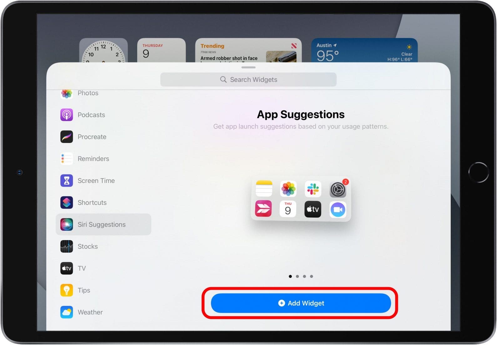 Add widget