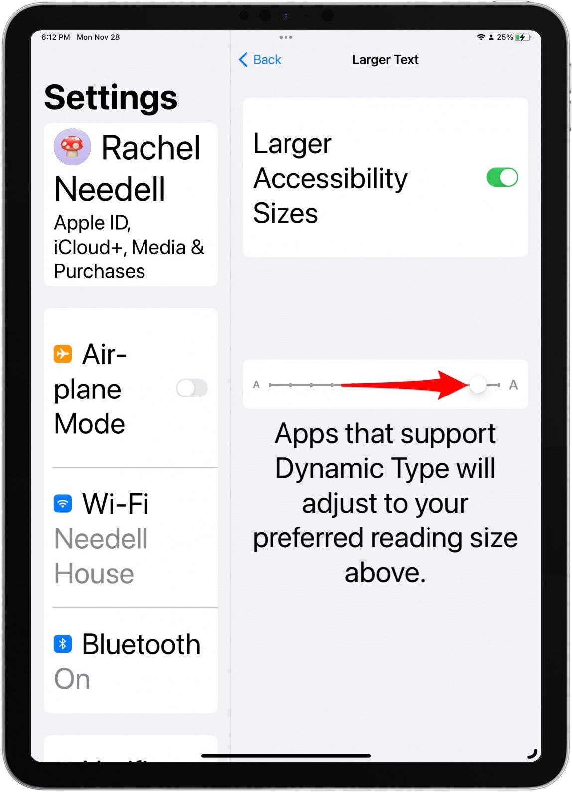 This will give you more options for even larger text size so you can read your iPad from a mile away!