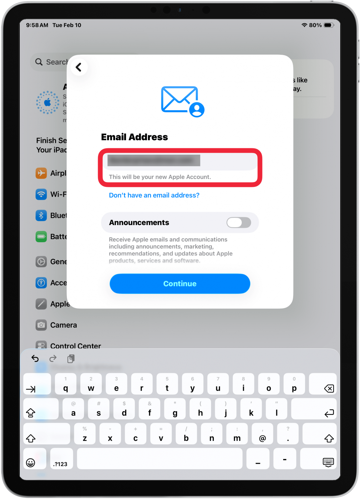 enter email address and tap continue enter email address and tap continue