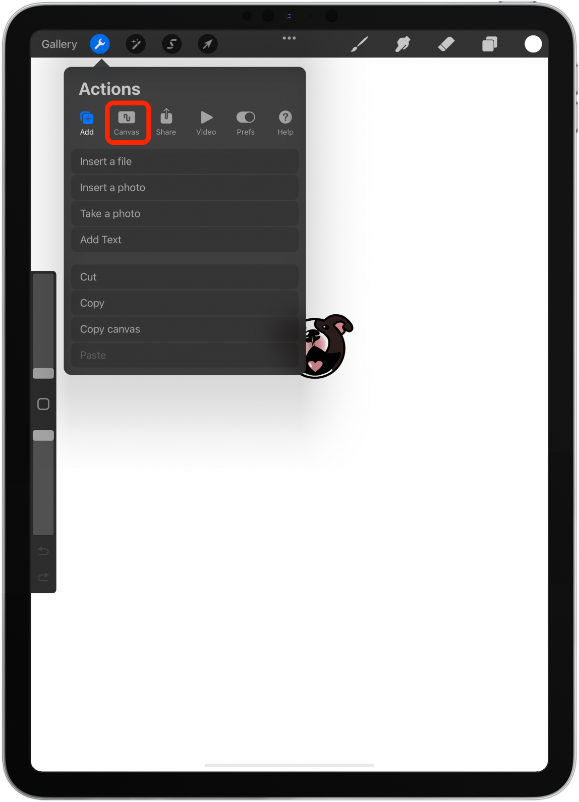 Tap Canvas.