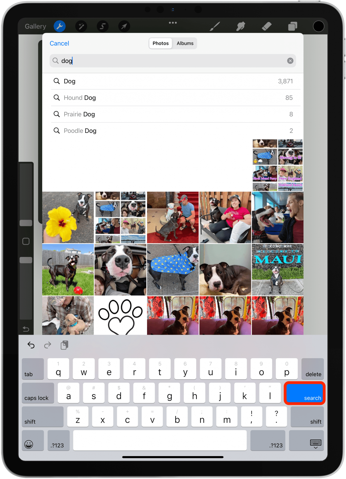Tap search.