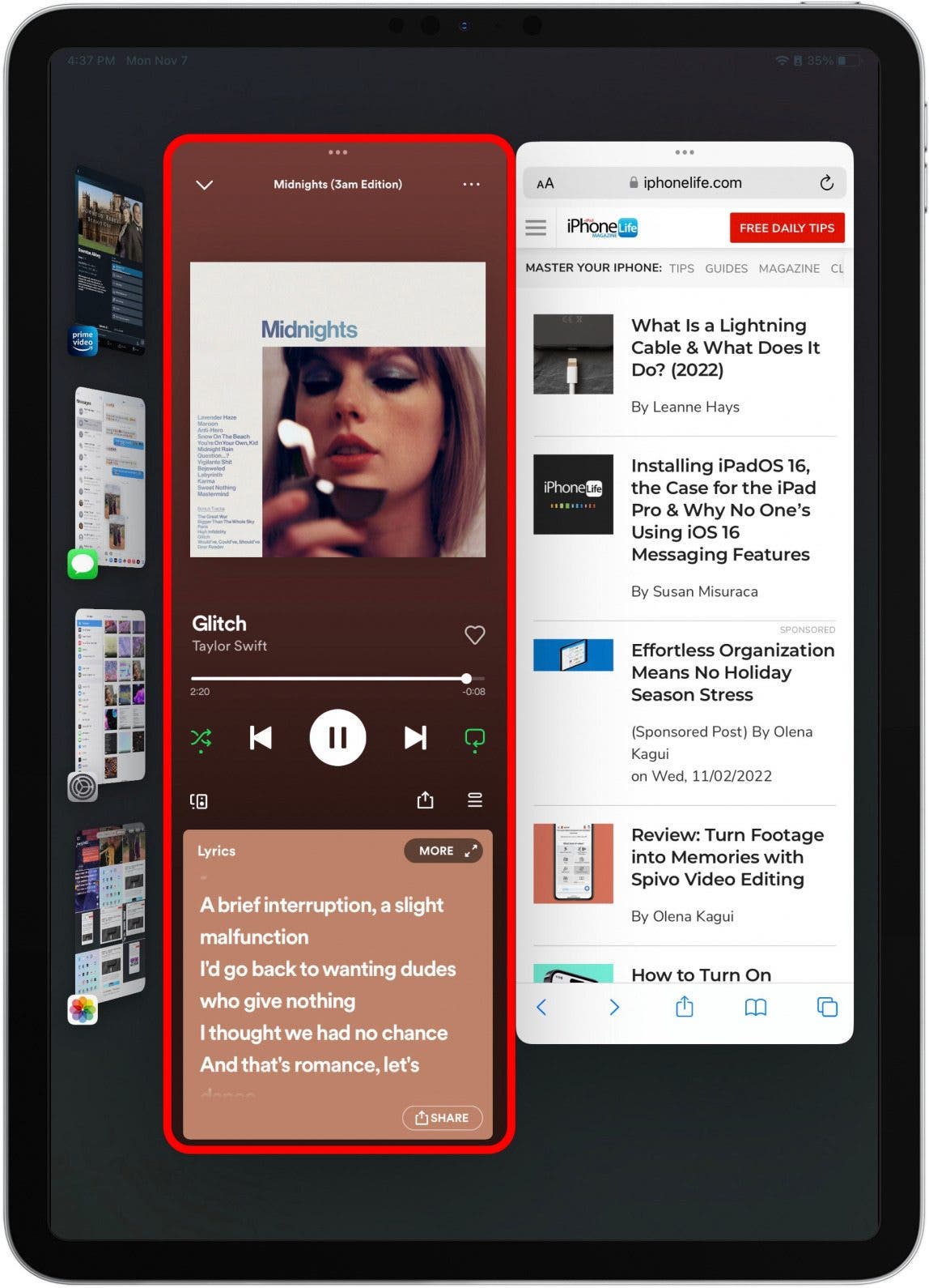 The other app will automatically make room for it.