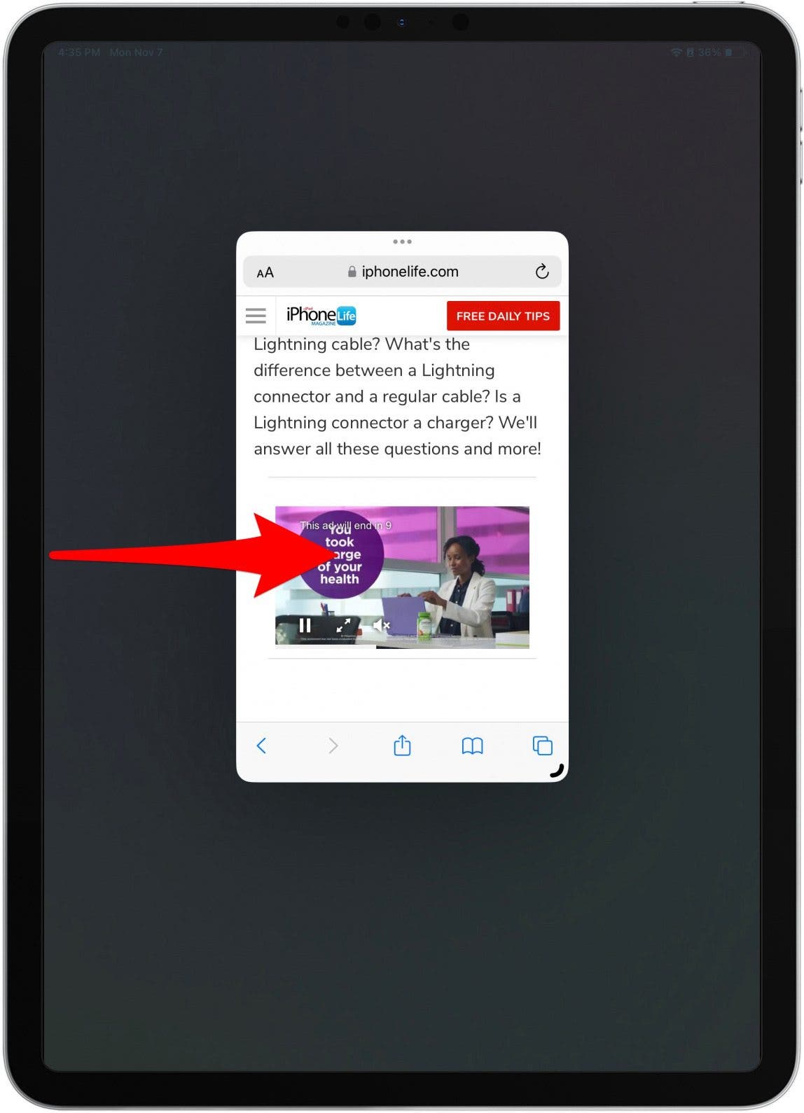 Open the side bar by swiping from the left side of the screen. If you are using your iPad horizontally, the side bar will be automatically displayed.