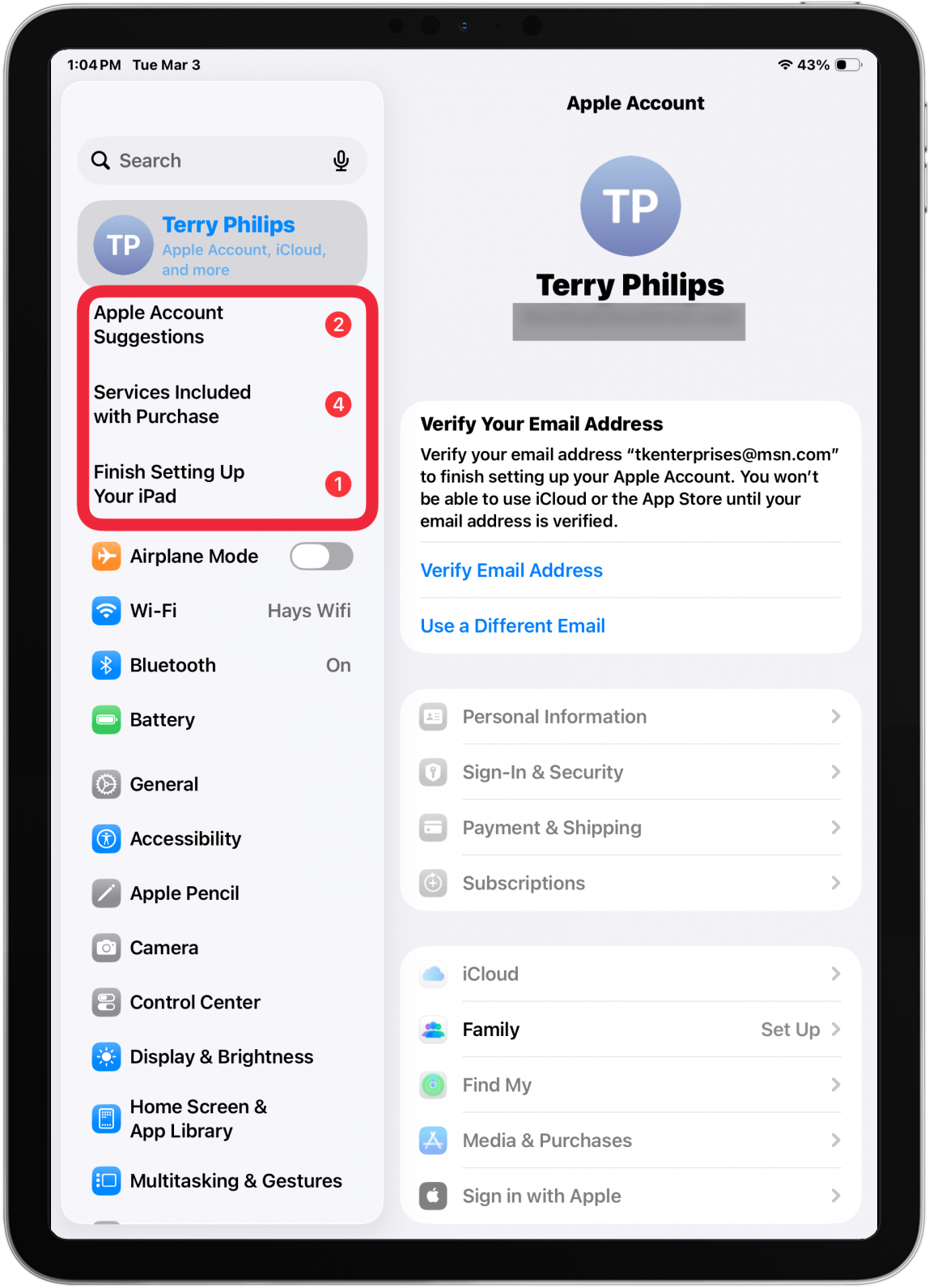 tap apple account suggestions and finish setting up your ipad tap apple account suggestions and finish setting up your ipad