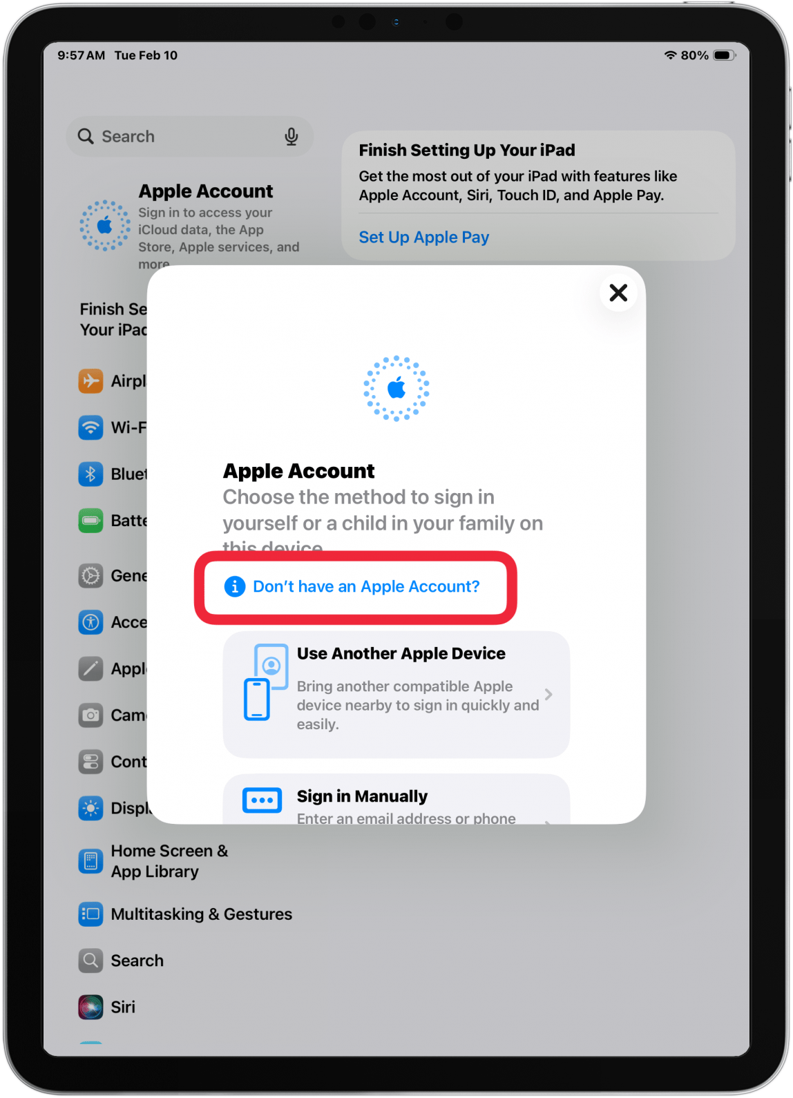 tap don't have an apple account tap don't have an apple account