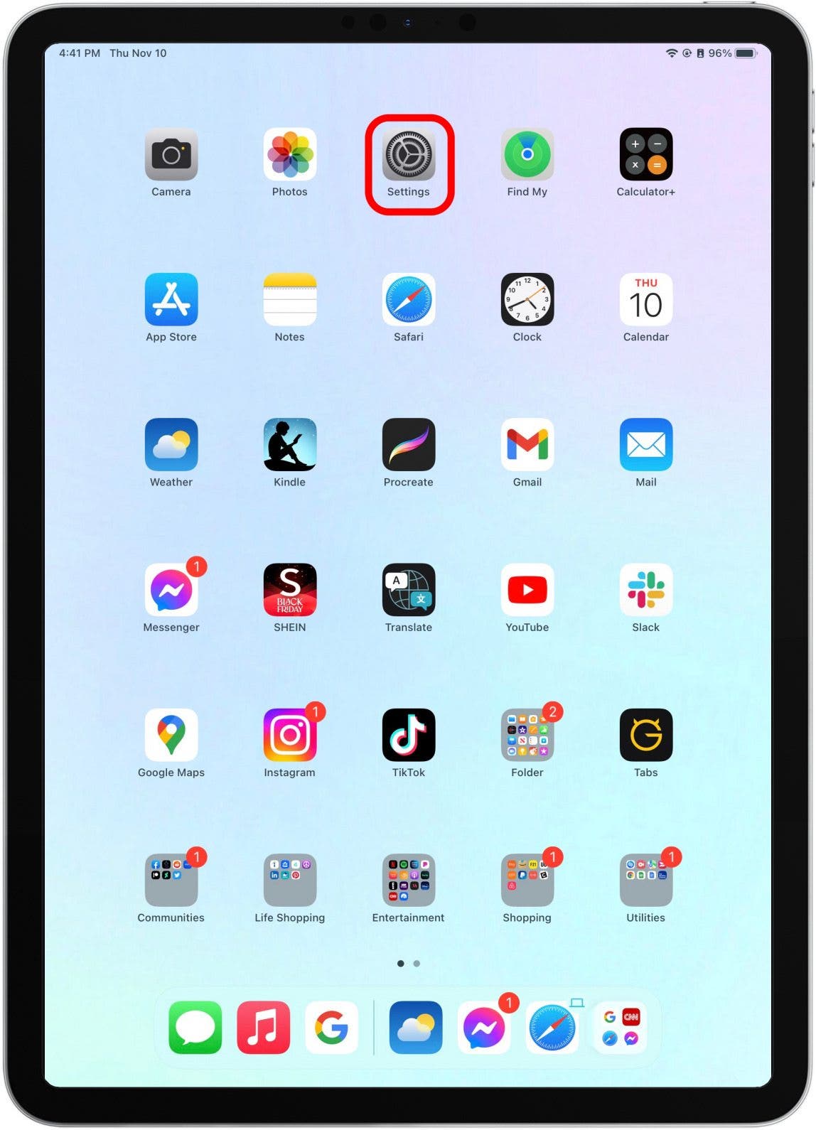 To turn Voice Control off or on, go to Settings on your iPad.