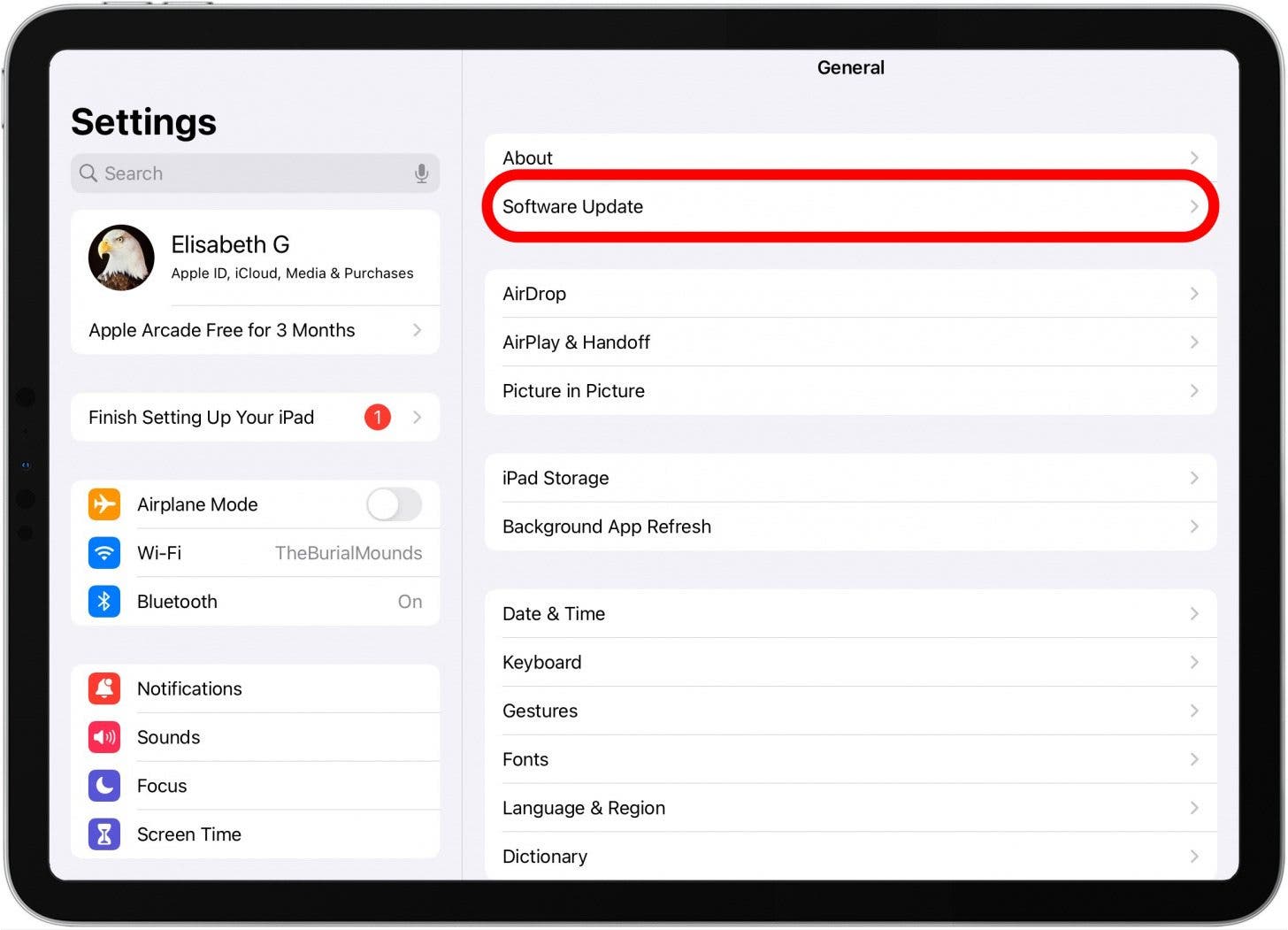 tap software update to see what ipad software updates are available
