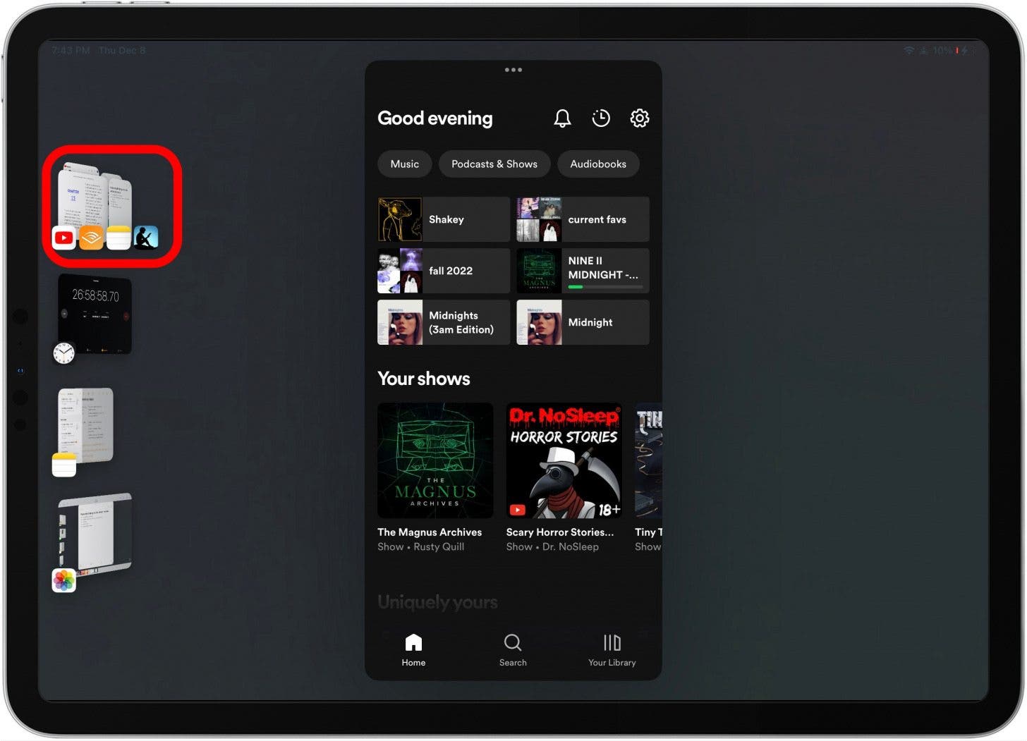 You will see your app group minimized all together in the side bar. That is your app group!