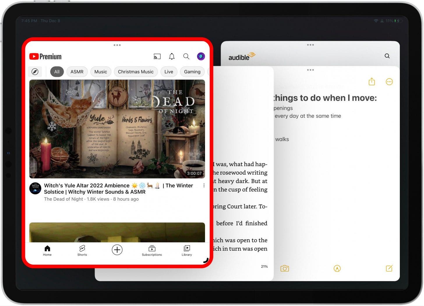 If you go back to the home screen and open one of the apps within the app group, the entire app group will open together with that specific app on top. 