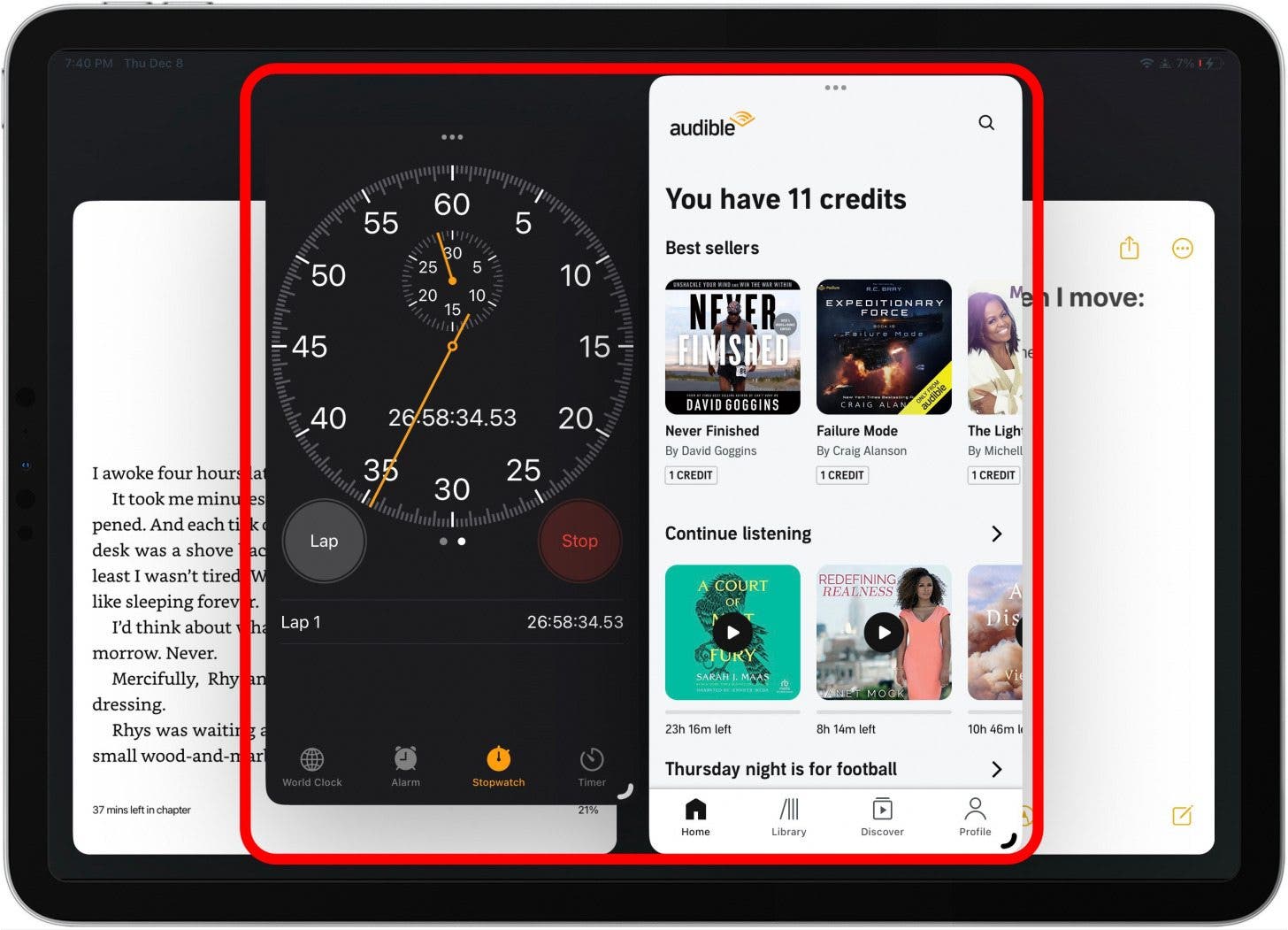 Continue adding apps from the sidebar as you see fit. However, there is a limit of up to four. If the sidebar disappears, swipe slowly from the left side of the screen and it will appear again.