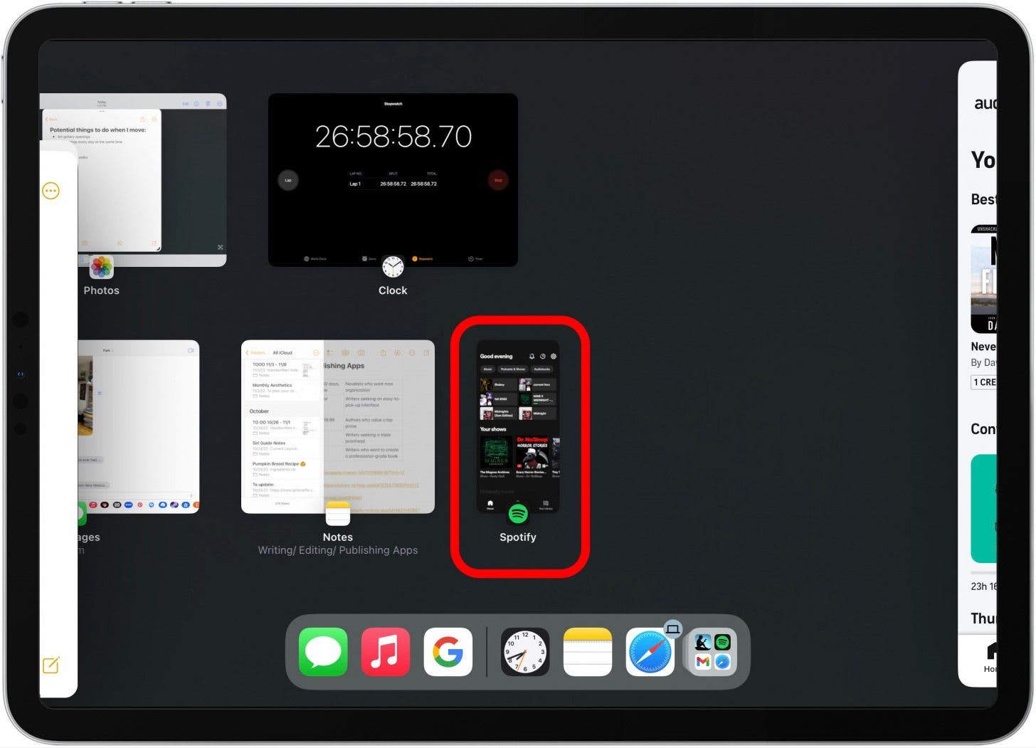 It will automatically open to all your recent apps. Tap an app to add it to the app group.