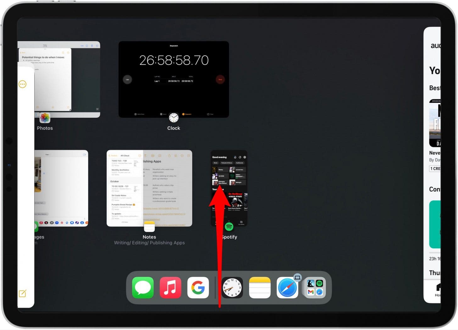 To add an app from the home screen instead, swipe up to go to your home screen.