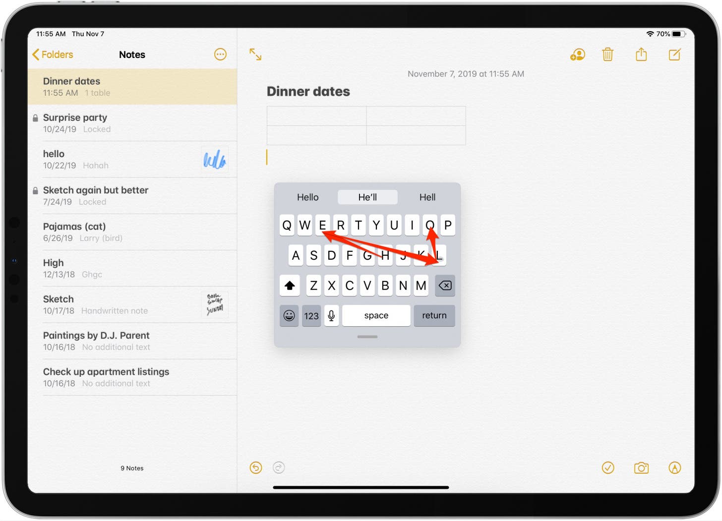How to Slide to Type on the iPad Floating Keyboard (iPadOS 15)