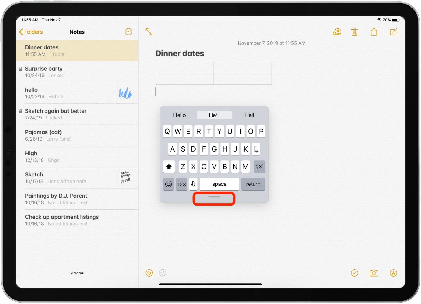 How to Slide to Type on the iPad Floating Keyboard (iPadOS 15)