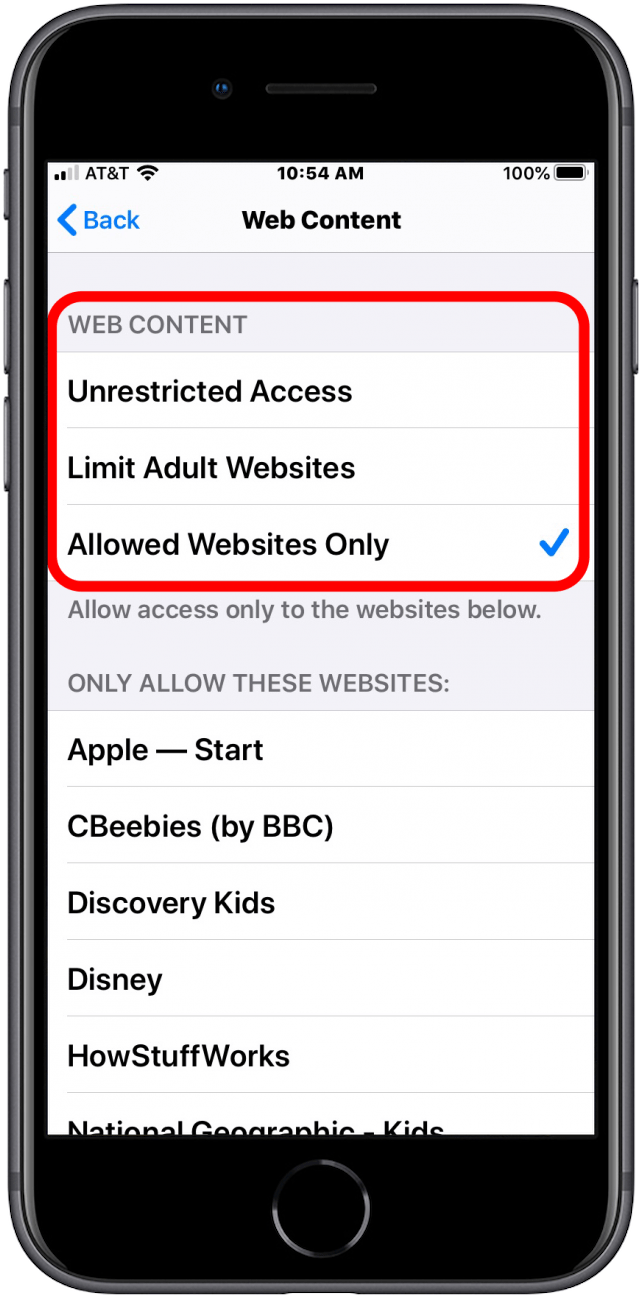 block website safari ipad set parental controls on iphone