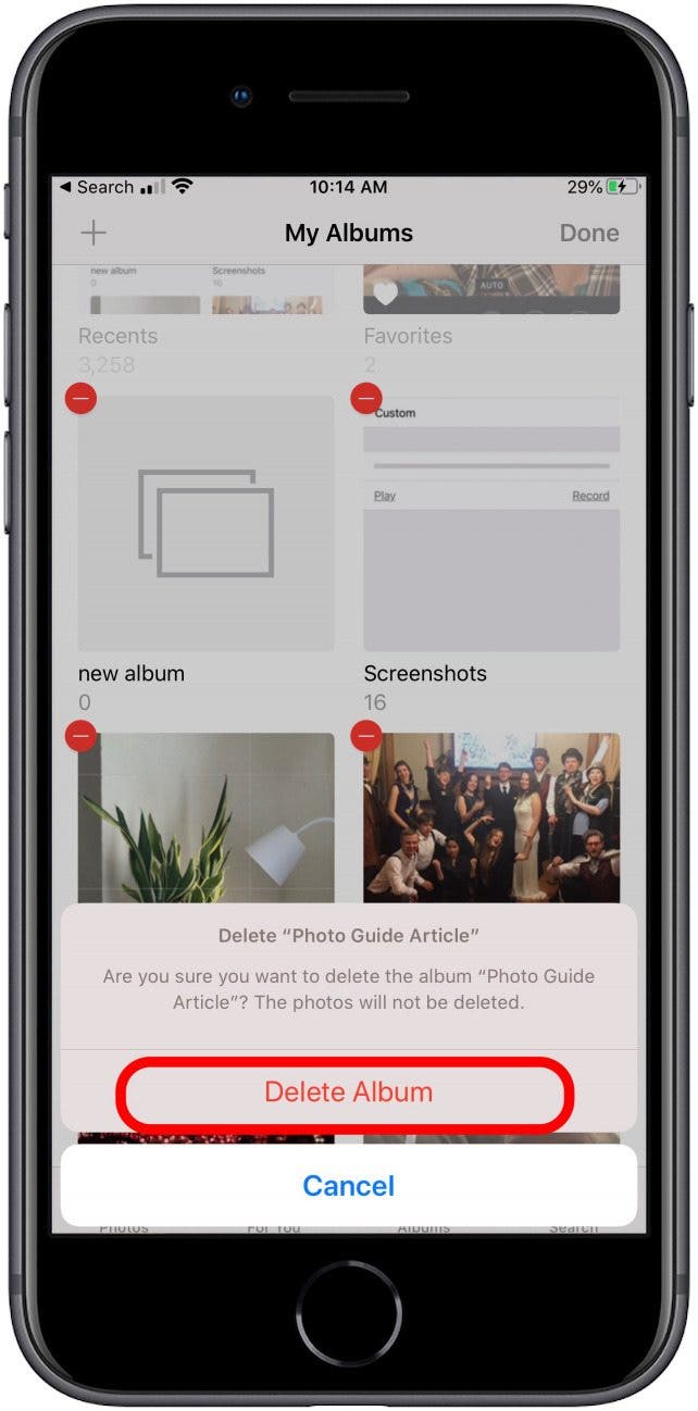 delete photo album iphone delete photo album iphone
