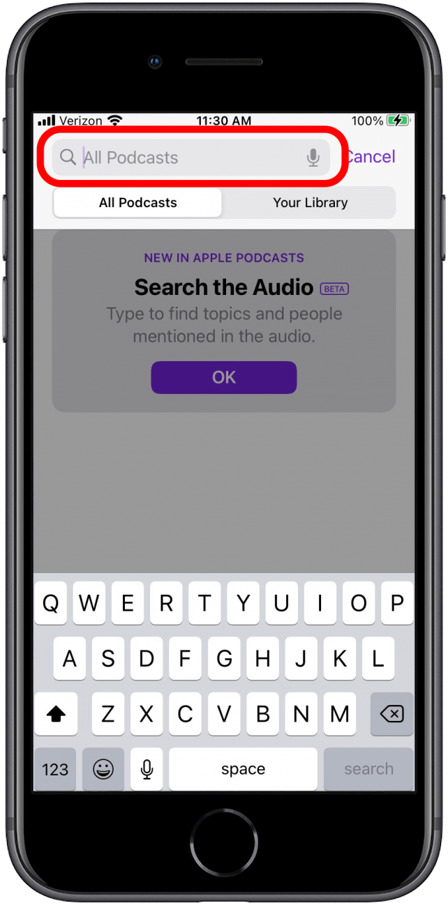 Search for video podcast
