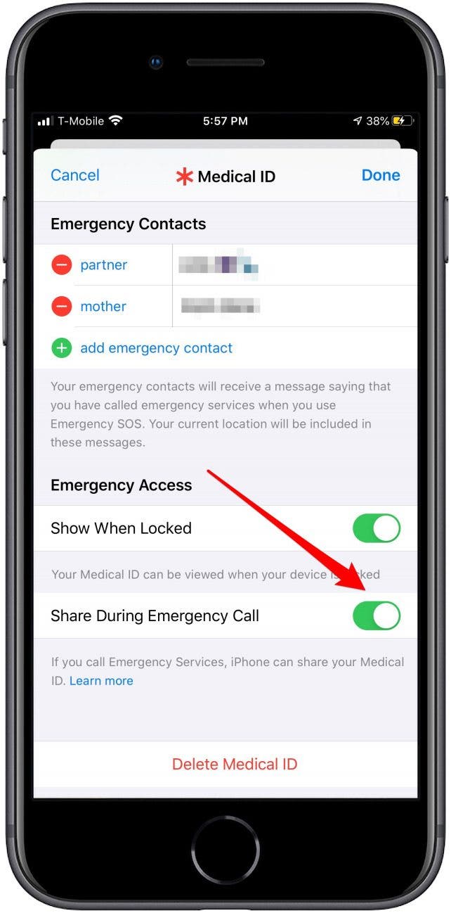 How to Automatically Share Your Medical ID During an Emergency Call on