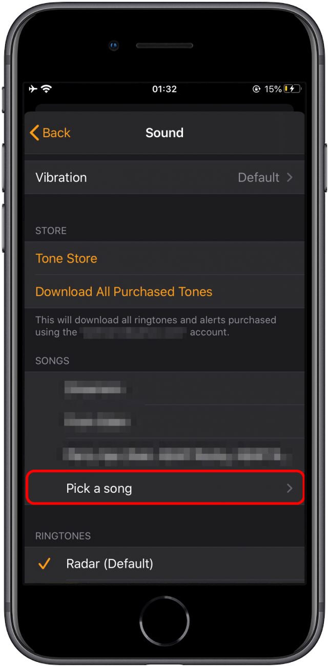 iphone set ringtone as alarm