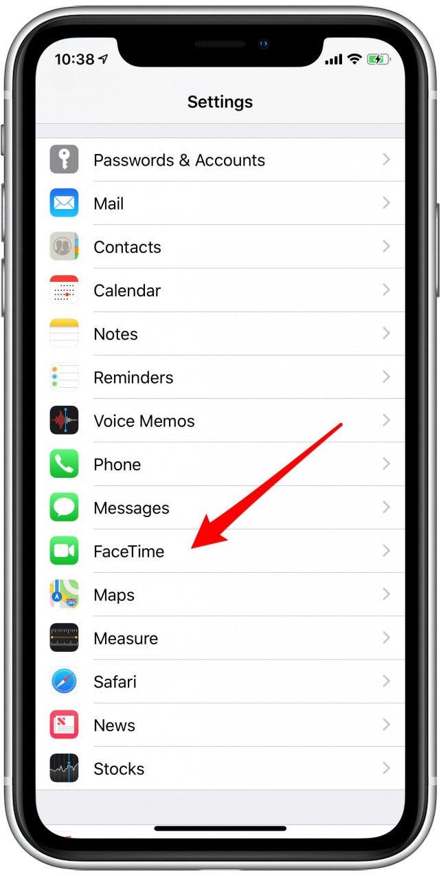 facetime iphone settings