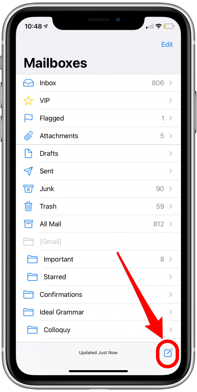 Tap Compose icon
