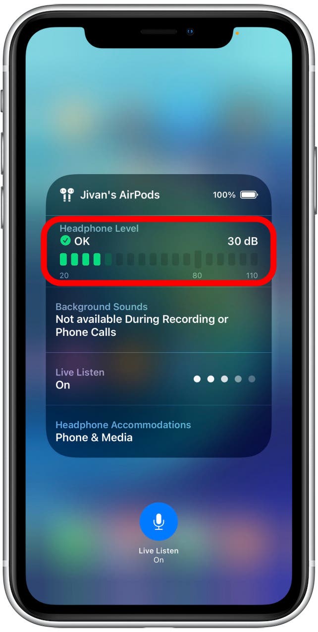 Airpods as hearing aids Step 2.8 - Adjust volume