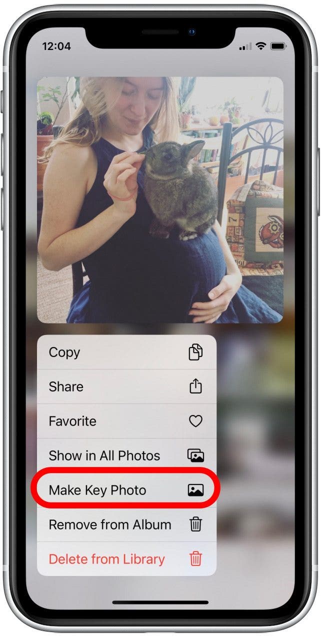 Tap Make Key Photo to turn picture into album cover.