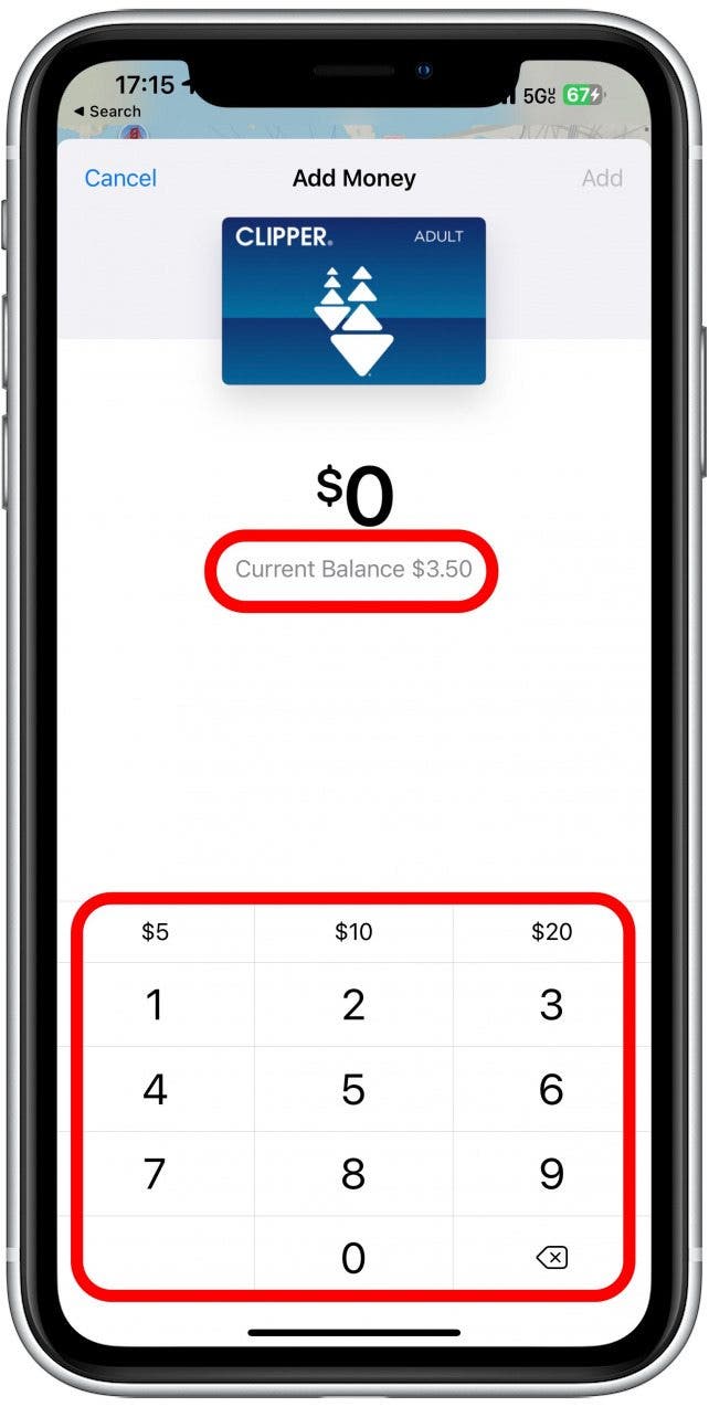 You will see your Current Balance on your display in gray.