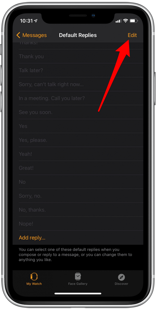 apple watch smart replies