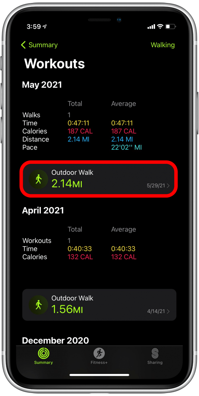 Apple watch workouts