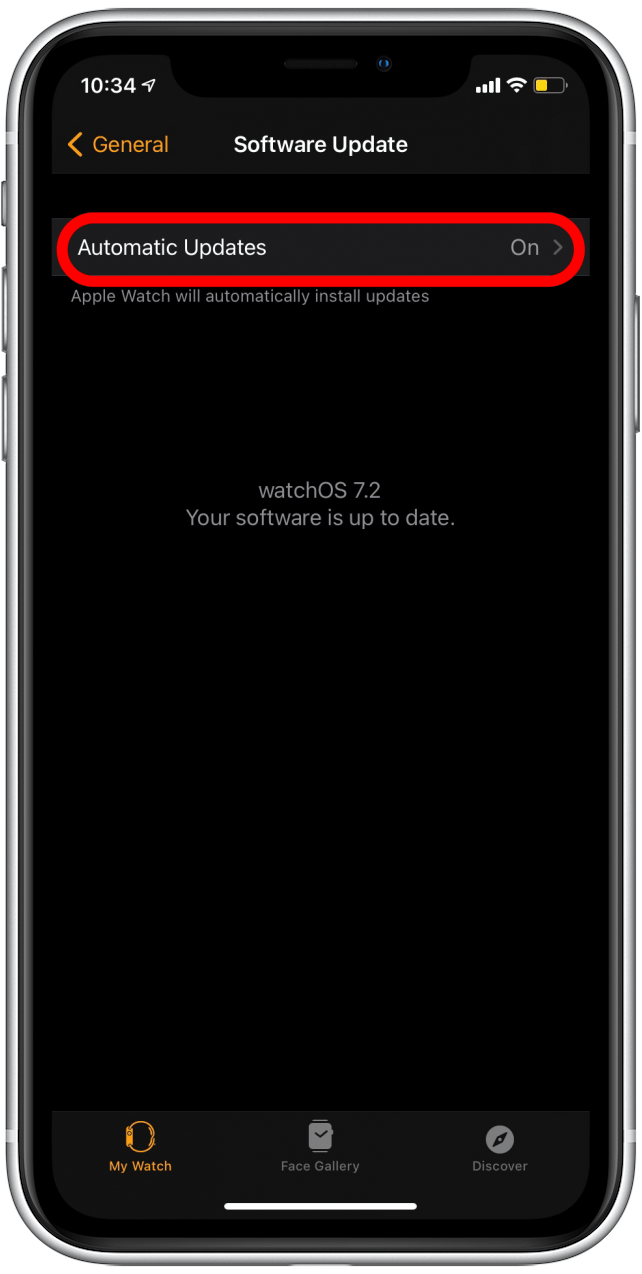 Tap on Automatic Updates