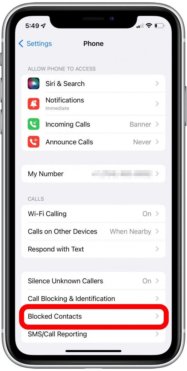 select blocked numbers to view them