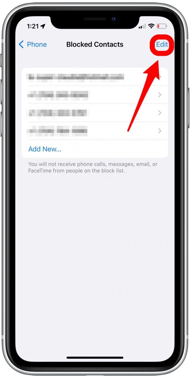 unblock numbers on iphone