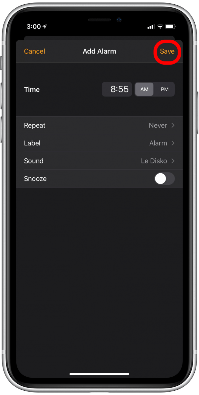 snooze time iphone