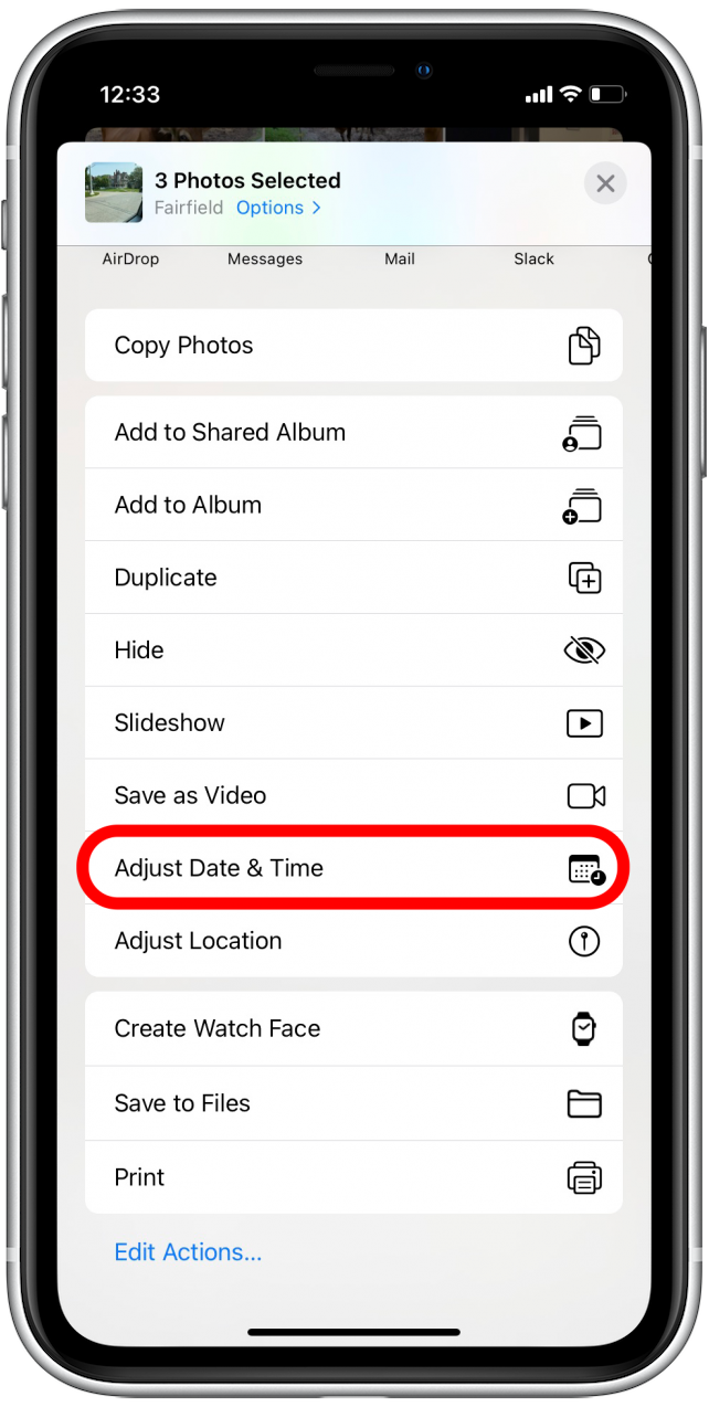 Adjust date and time