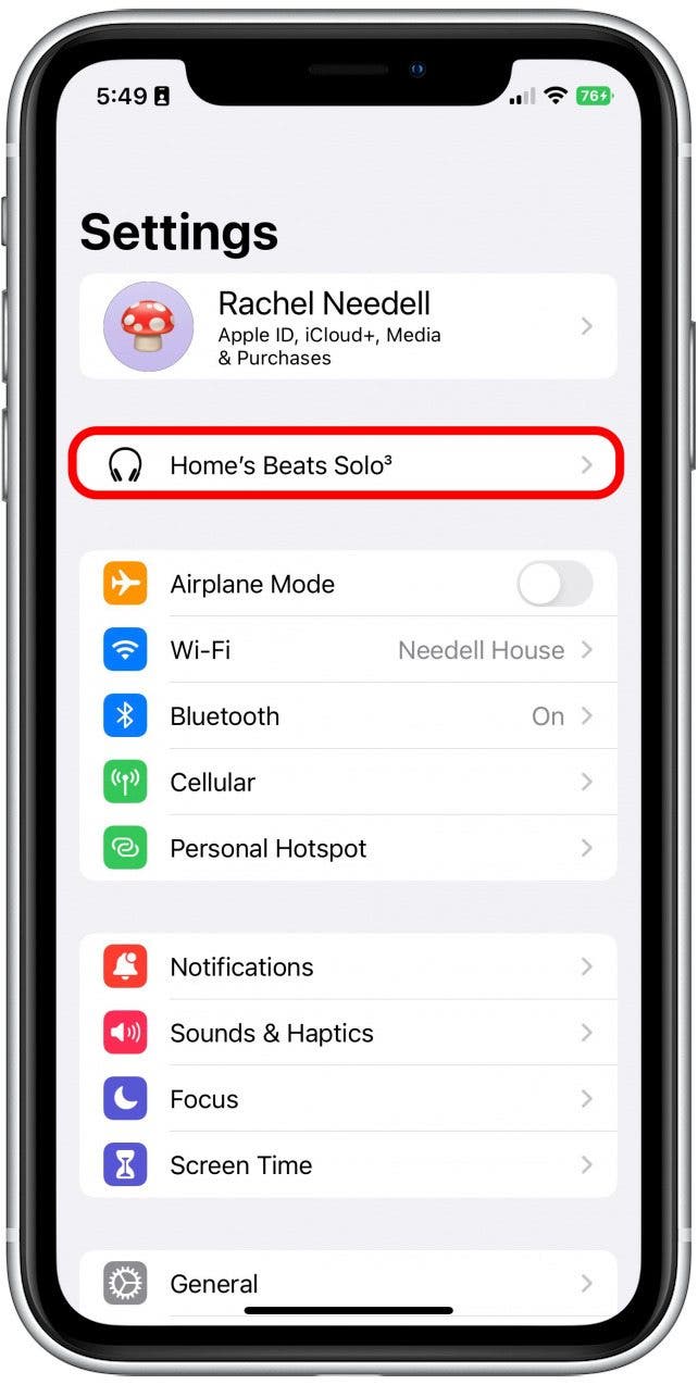 Tap the Beats headphones tab if it is displayed.