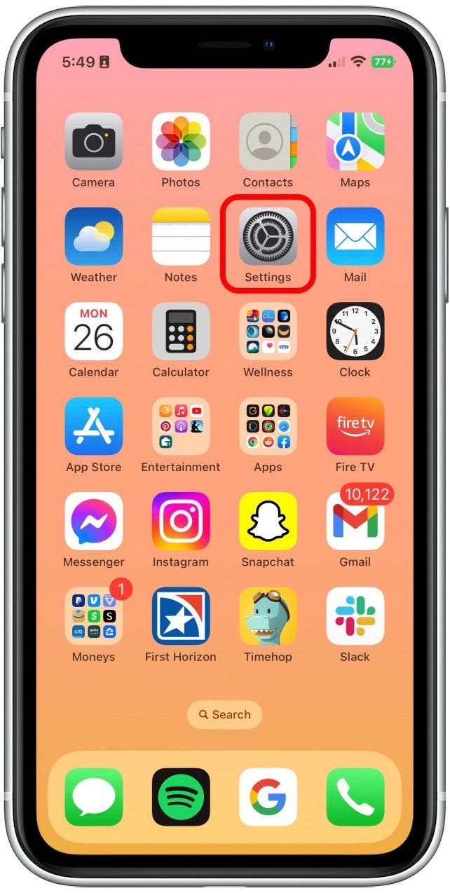 Open Settings.