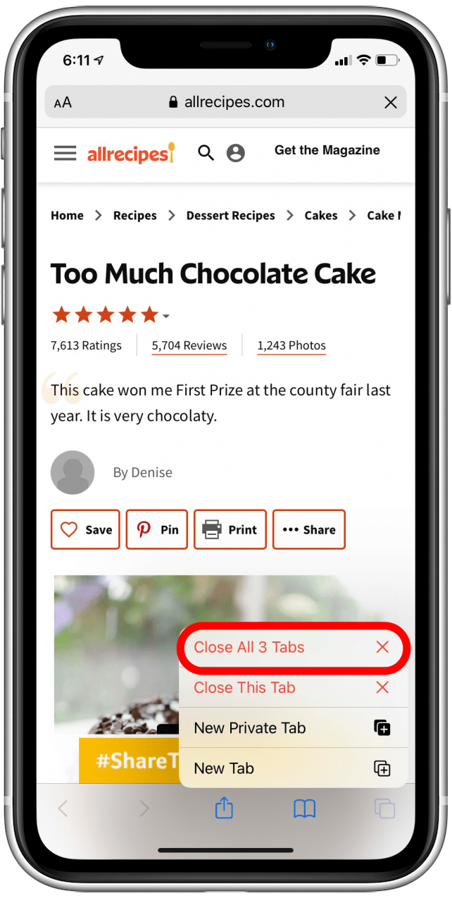 Select Close All [#] Tabs
