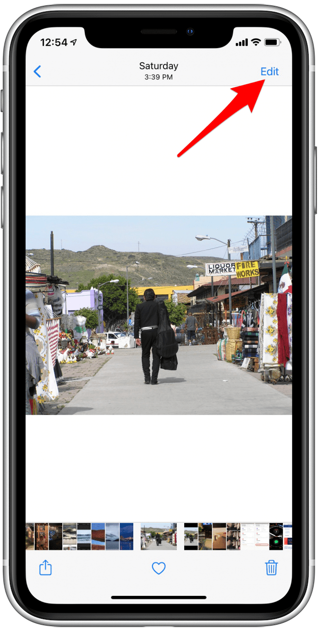 Tap Edit in the upper-right corner