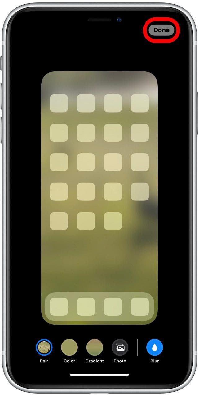 Tap Done to save your new Home Screen