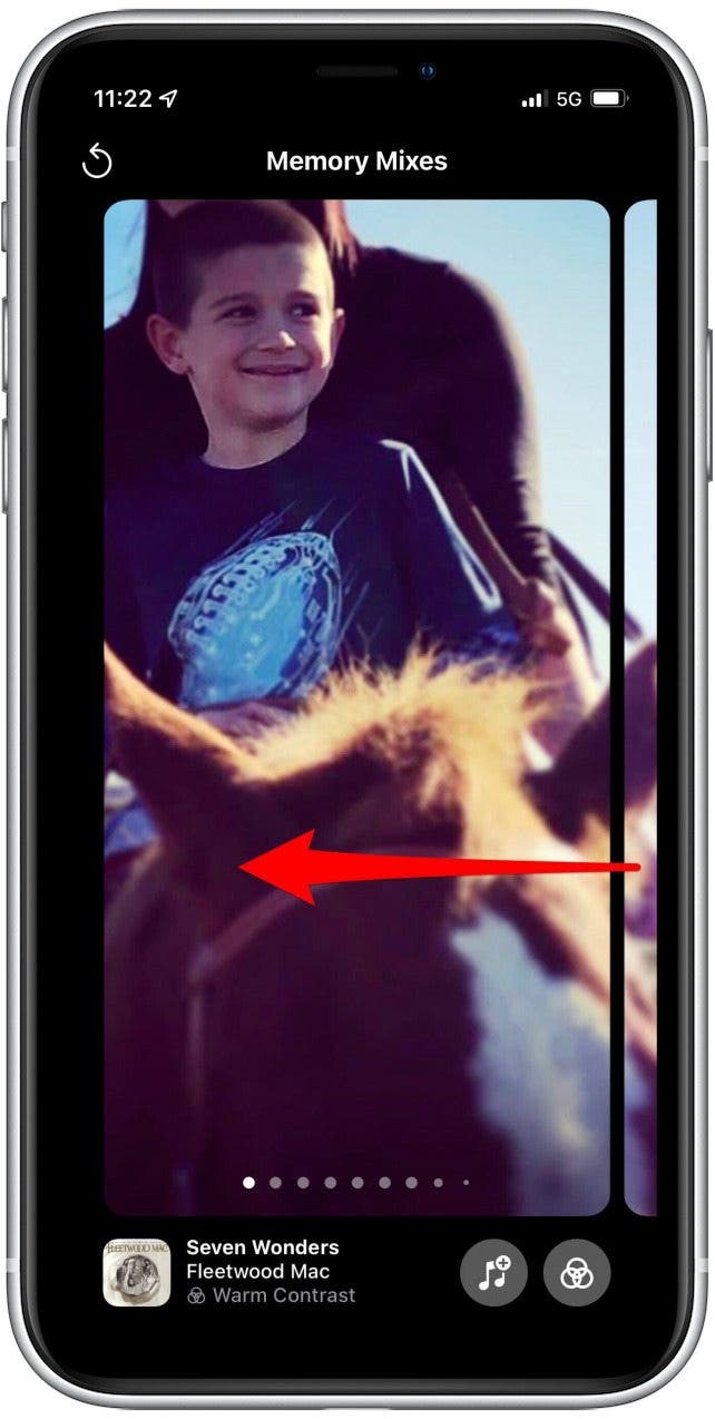 Swipe to change filter