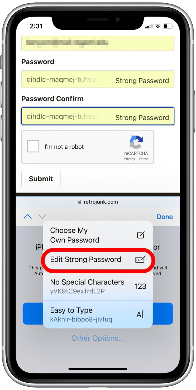 How to Edit a Safari Suggested Password