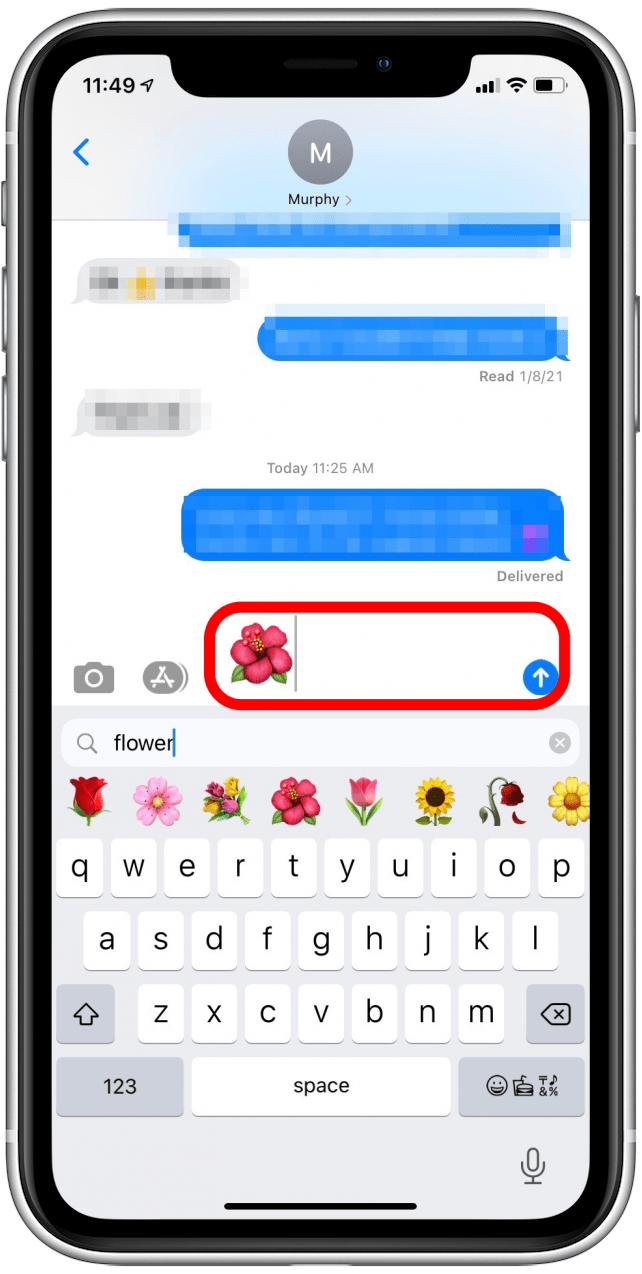 Tap back into the text message itself to continue composing your message