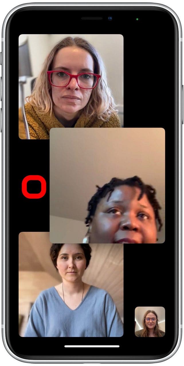 Tap anywhere on the screen during a FaceTime call to bring up the menu.