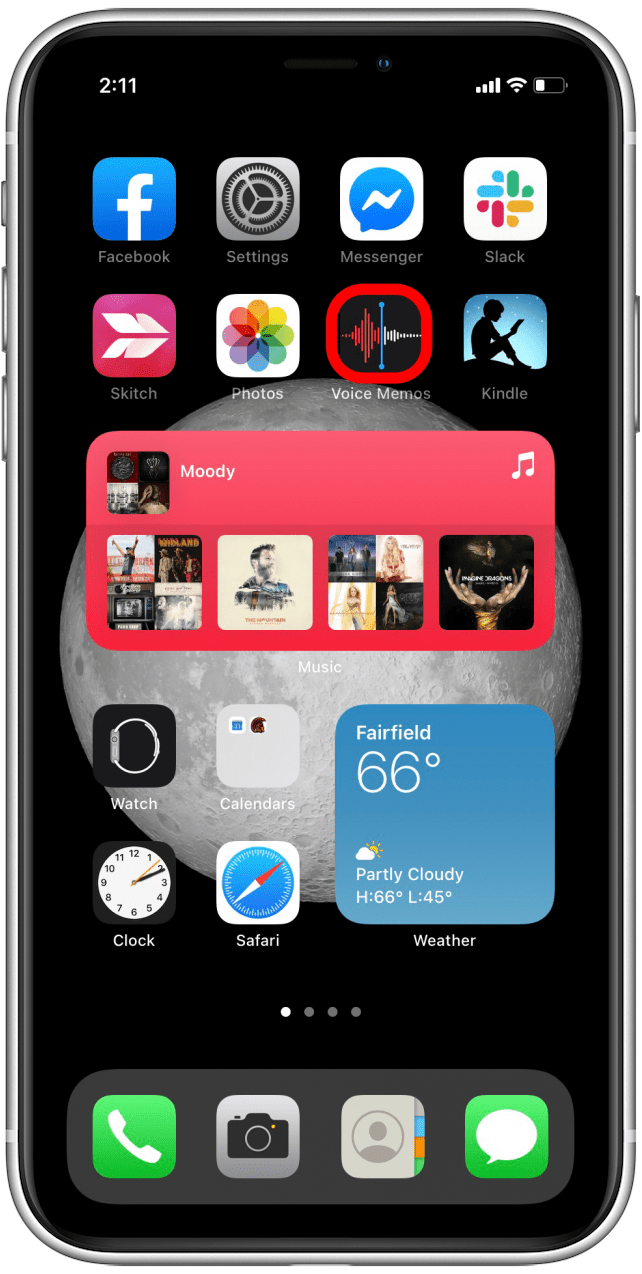Tap on Voice Memos to find the Enhance Recording feature