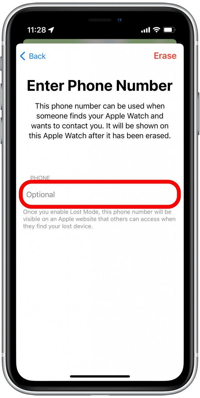 Tap the box to enter a phone number. 