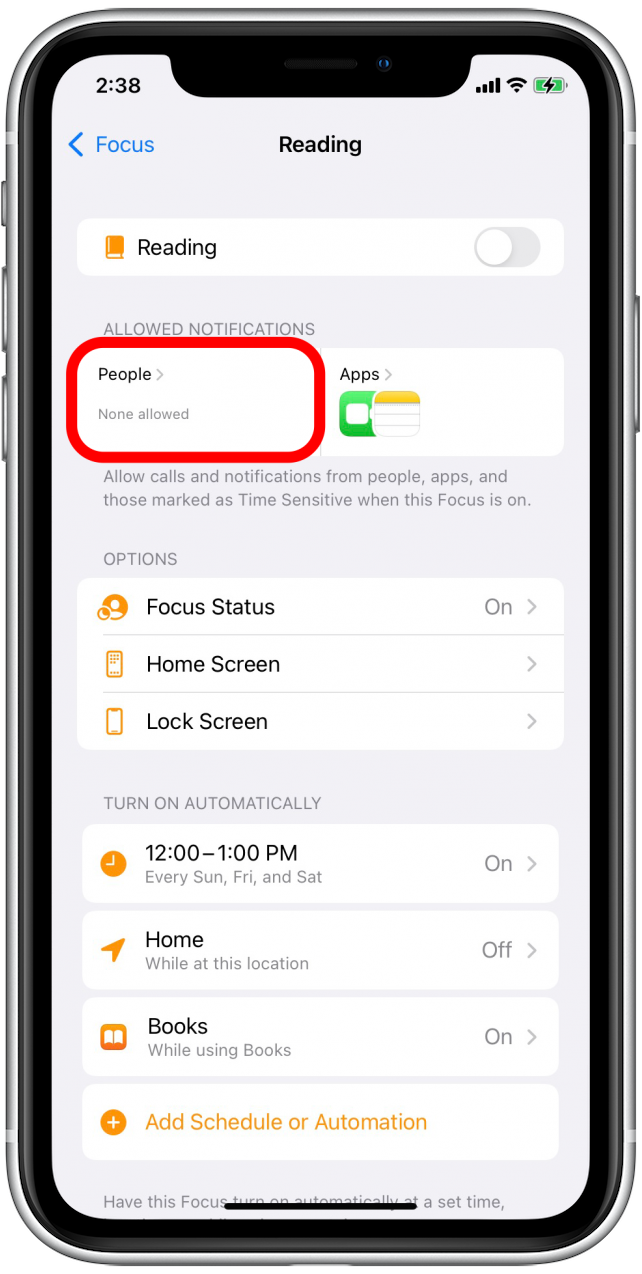 ios safari focus not working Tap People in Focus mode