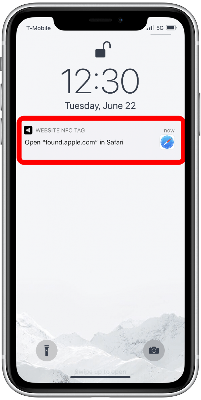 Tap notification