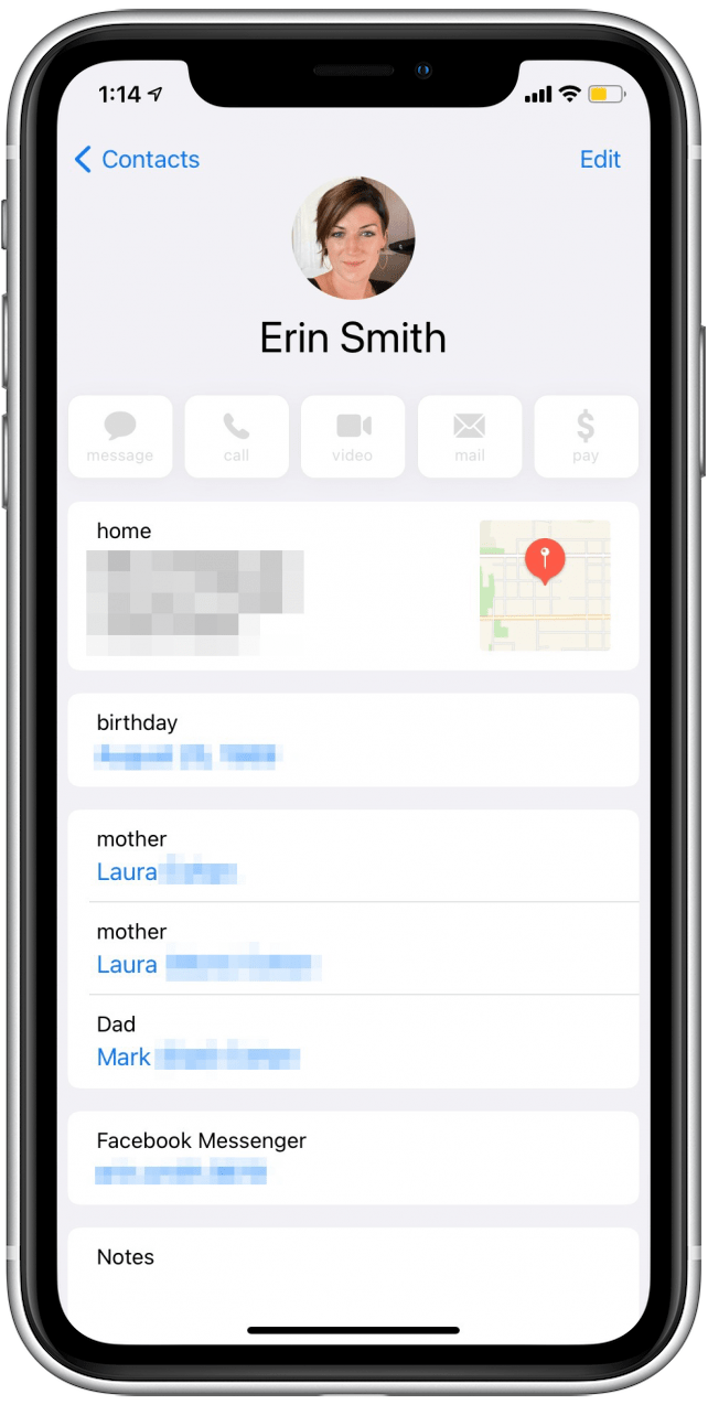 how to find owner of iPhone in contacts